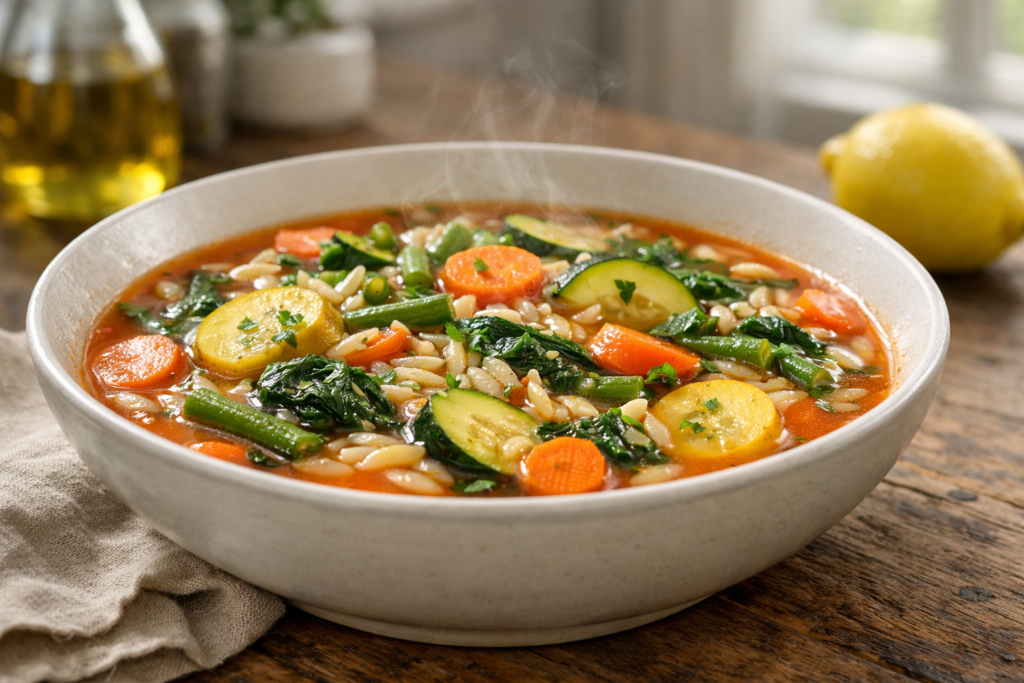 Mediterranean Orzo Vegetable Soup